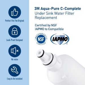 PERCOLA AP Easy C-Complete/Model A/C Under Sink Water Filter, Compatible with 3M Aqua-Pure AP Easy Complete System/USF-A/C Under Sink Filtration System 500 Gallons top(3 Pack)