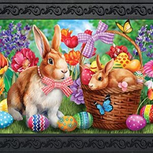 Briarwood Lane Bunnies and Basket Easter Doormat Indoor Outdoor 30" x 18"