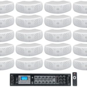 Rockville RCS650-6 650w 6 Zone 70v Commercial/Restaurant Amplifier Bundle with (20) Rockville Wet-D4 White Dual 4" Speakers