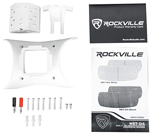 Rockville RCS650-6 650w 6 Zone 70v Commercial/Restaurant Amplifier Bundle with (20) Rockville Wet-D4 White Dual 4" Speakers