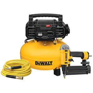 dewalt dwfp1kit 18 gauge brad nailer and 6 gallon oil-free pancake air compressor combo kit