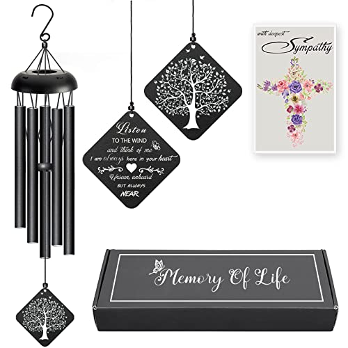 Memorial Wind Chimes, Sympathy Wind Chimes for Outside Deep Tone, 32 Inch Memorial Wind Chimes for Loss of Loved One Prime, Windchimes in Memory of a Loved One, in Memory of Lost Parents