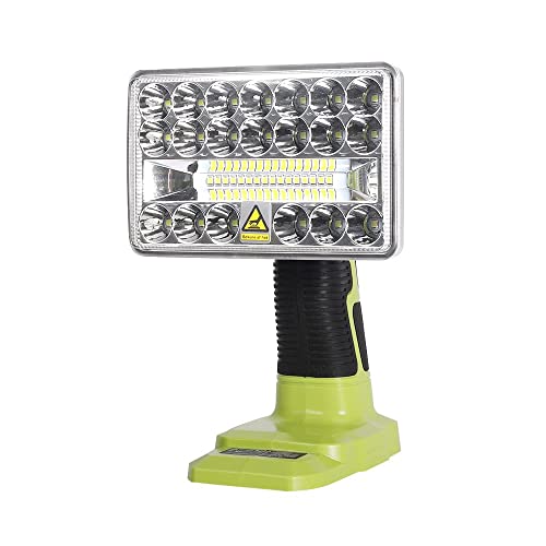 SINTENT Portable Led Work Light for Ryobi 18v Battery, 18w 2000lm Battery Powered Lights by Rechargeable Flood Tools Men