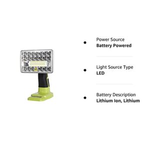 SINTENT Portable Led Work Light for Ryobi 18v Battery, 18w 2000lm Battery Powered Lights by Rechargeable Flood Tools Men