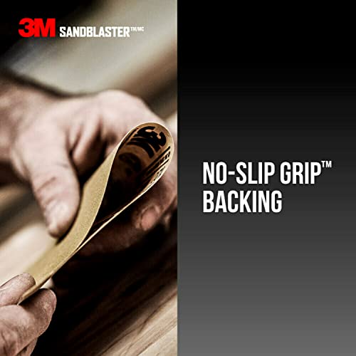 3M 11060-G-6 Sandblaster Sandpaper with No-Slip Grip Backing, Gold, 3-2/3 in. x 9 in, 60 Grit, 6 Sheets/Pack, 10 Count