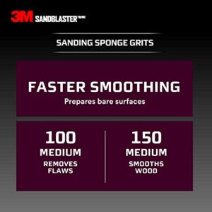 3M SandBlaster Dual Angle Sanding Sponge Gold, 4.5 in. x 2.5 in. x 1 in., 320 Grit, 3/Pack