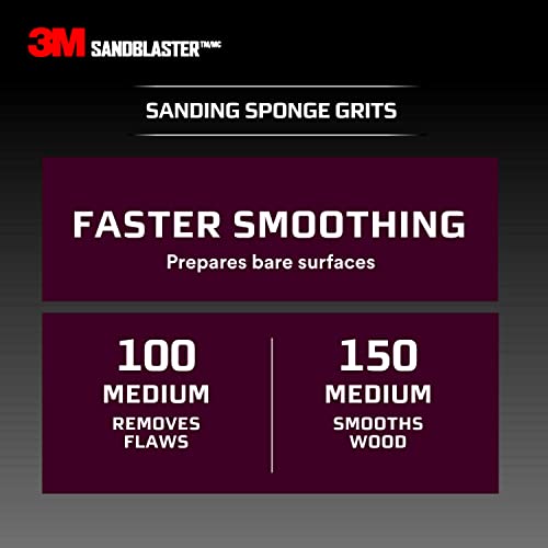 3M SandBlaster Dual Angle Sanding Sponge Gold, 4.5 in. x 2.5 in. x 1 in., 320 Grit, 3/Pack