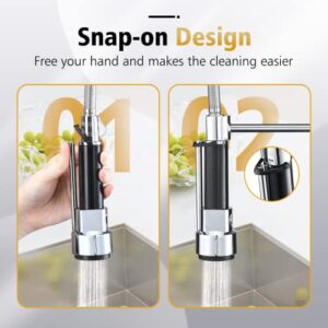 Totopia Pull Down Kitchen Faucet, Stainless Steel Kitchen Sink Faucet with Sprayer, 2-spout, Single-Handle Control, High Arc Spring Design, Easy Installation,Brushed Nickel