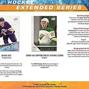 2020-21 NHL Upper Deck Hockey Extended Series Factory Sealed Retail Box 6 Young Guns 24 Packs of 8 Cards per Pack, MASSIVE 192 Cards in All Look for Young Guns and Canvas cards. Look at photos for great possible hits