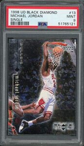 michael jordan 1998 upper deck black diamond basketball card #13 graded psa 9 mint