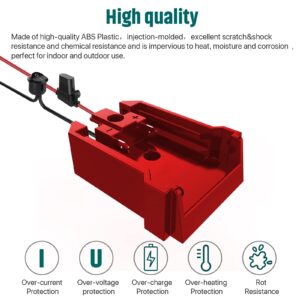 Power Wheel Adapter with Fuse & Switch, Secure Battery Adapter for Milwaukee 18V Lithium Battery with 12 Gauge Wire, Good Power Convertor for DIY Ride On Truck, Robotics, RC Toys and Work Lights