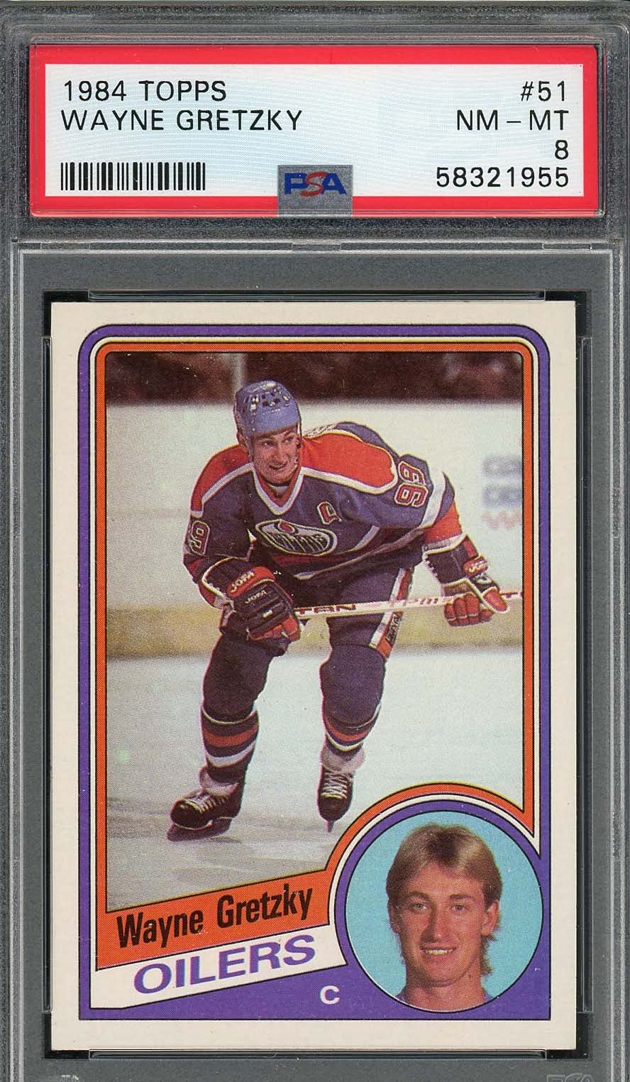 Wayne Gretzky 1984 Topps Hockey Card #51 Graded PSA 8