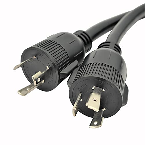 Parkworld 62732 Combiner Adapter Cord, Generator (2) L5-30 Plug Male to RV or EV 14-50 Receptacle Female with Handle