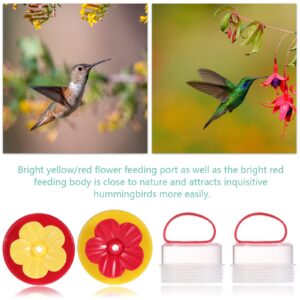 4 Pieces Hummingbird Wrist Feeder for Outdoor Hummingbird Hand Feeder Feeding Perch Hand Feed with Adjustable Strap Flower Hand Held Mini Hand Feeding Tools (Ring Style,2 Pieces)