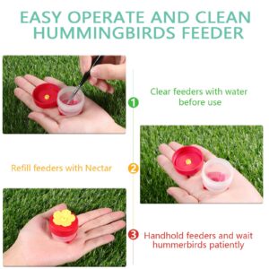 4 Pieces Hummingbird Wrist Feeder for Outdoor Hummingbird Hand Feeder Feeding Perch Hand Feed with Adjustable Strap Flower Hand Held Mini Hand Feeding Tools (Ring Style,2 Pieces)