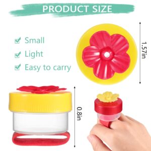 4 Pieces Hummingbird Wrist Feeder for Outdoor Hummingbird Hand Feeder Feeding Perch Hand Feed with Adjustable Strap Flower Hand Held Mini Hand Feeding Tools (Ring Style,2 Pieces)