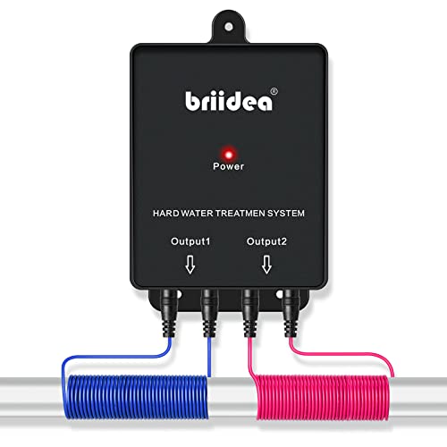 briidea Water Descaler, Water Descaler Whole House, Salt-Free Hard Water Softener, Reduces the effects of Limescale