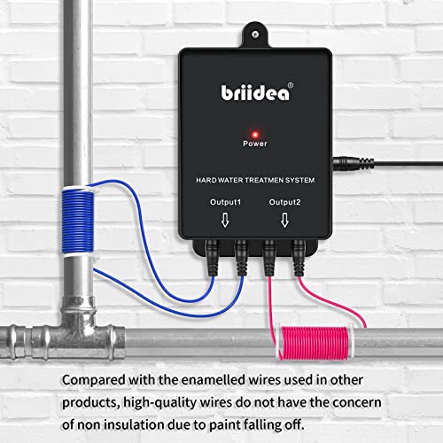 briidea Water Descaler, Water Descaler Whole House, Salt-Free Hard Water Softener, Reduces the effects of Limescale