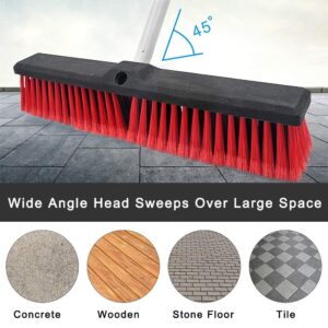 Adjustable Broom 6.3inches Wide 35.4inches Long Handle Indoor Kitchen Push Broom and Push Broom Stiff Indoor Outdoor Rough Surface Floor Scrub Brush 17.7 inches Wide 61.8 inches Long Handle Stainless