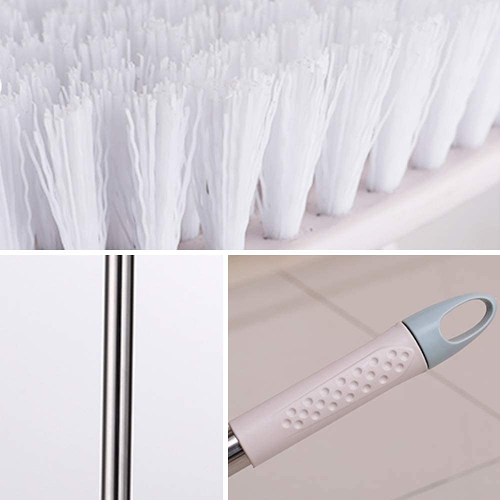 Adjustable Broom 6.3inches Wide 35.4inches Long Handle Indoor Kitchen Push Broom and Push Broom Stiff Indoor Outdoor Rough Surface Floor Scrub Brush 17.7 inches Wide 61.8 inches Long Handle Stainless