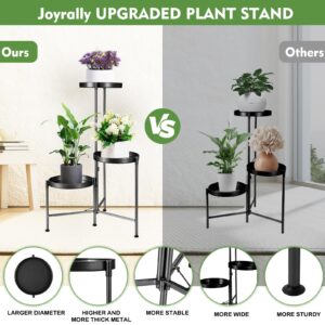 Plant Stand Indoor Outdoor 3 Tier Tall Metal Plant Rack Organizer 3 Flower Pot Holder Shelves Planter Display Storage Shelf for Home Garden Patio Bathroom Office Living Room Balcony Corner(Black)