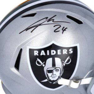 Charles Woodson Las Vegas Raiders & Green Bay Packers Autographed Half & Half Riddell Speed Replica Helmet - Signature on Las Vegas Side - Autographed NFL Helmets