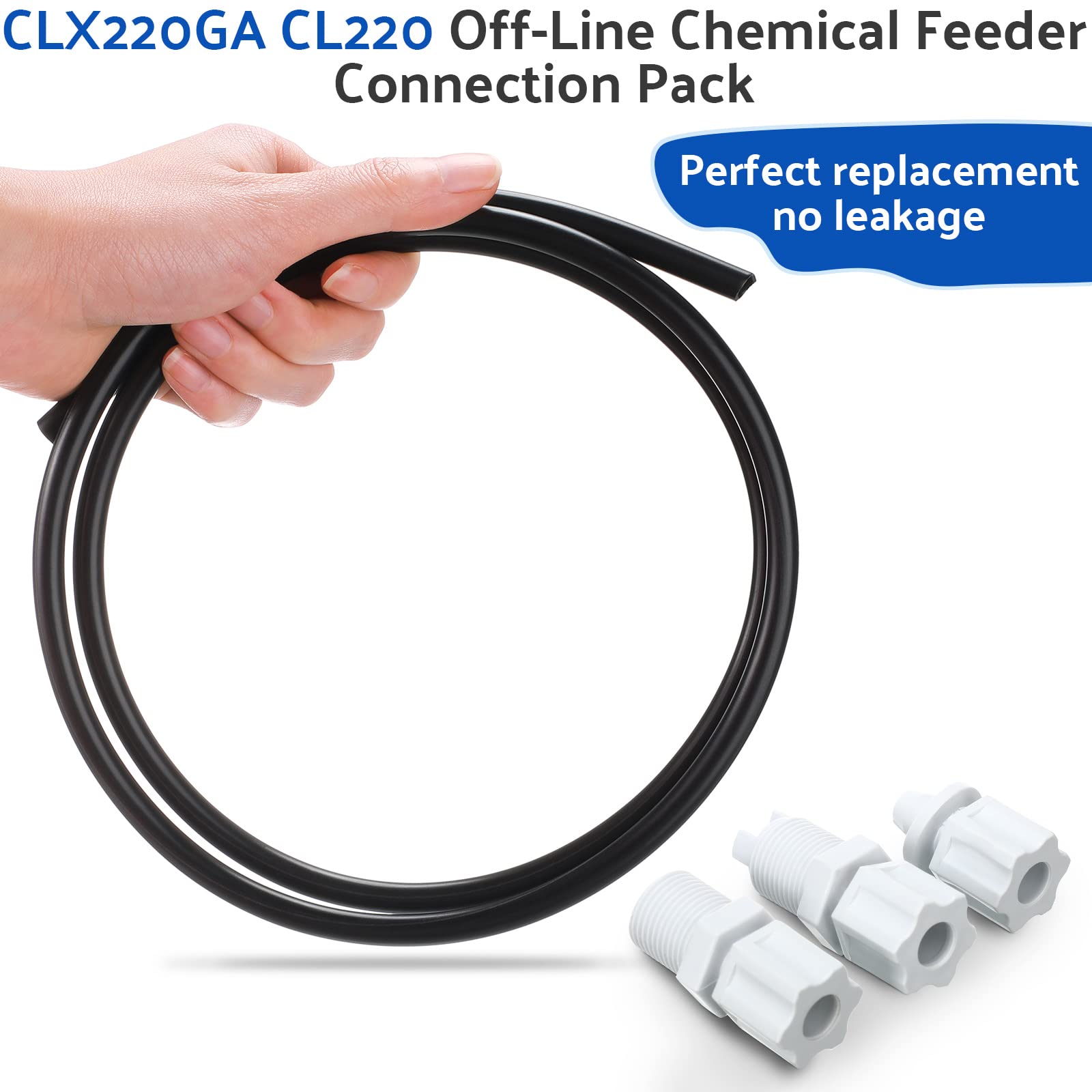 Tondiamo 2 Sets Offline Feeder Connection Pack with Saddle Clamp Chlorinator Feeder Hose Tubing Parts with 2 Sets Check Valve Control Valve for CL200 CL220 Offline Pool Feeder Replacement