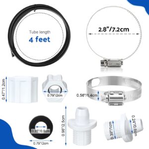 Tondiamo 2 Sets Offline Feeder Connection Pack with Saddle Clamp Chlorinator Feeder Hose Tubing Parts with 2 Sets Check Valve Control Valve for CL200 CL220 Offline Pool Feeder Replacement