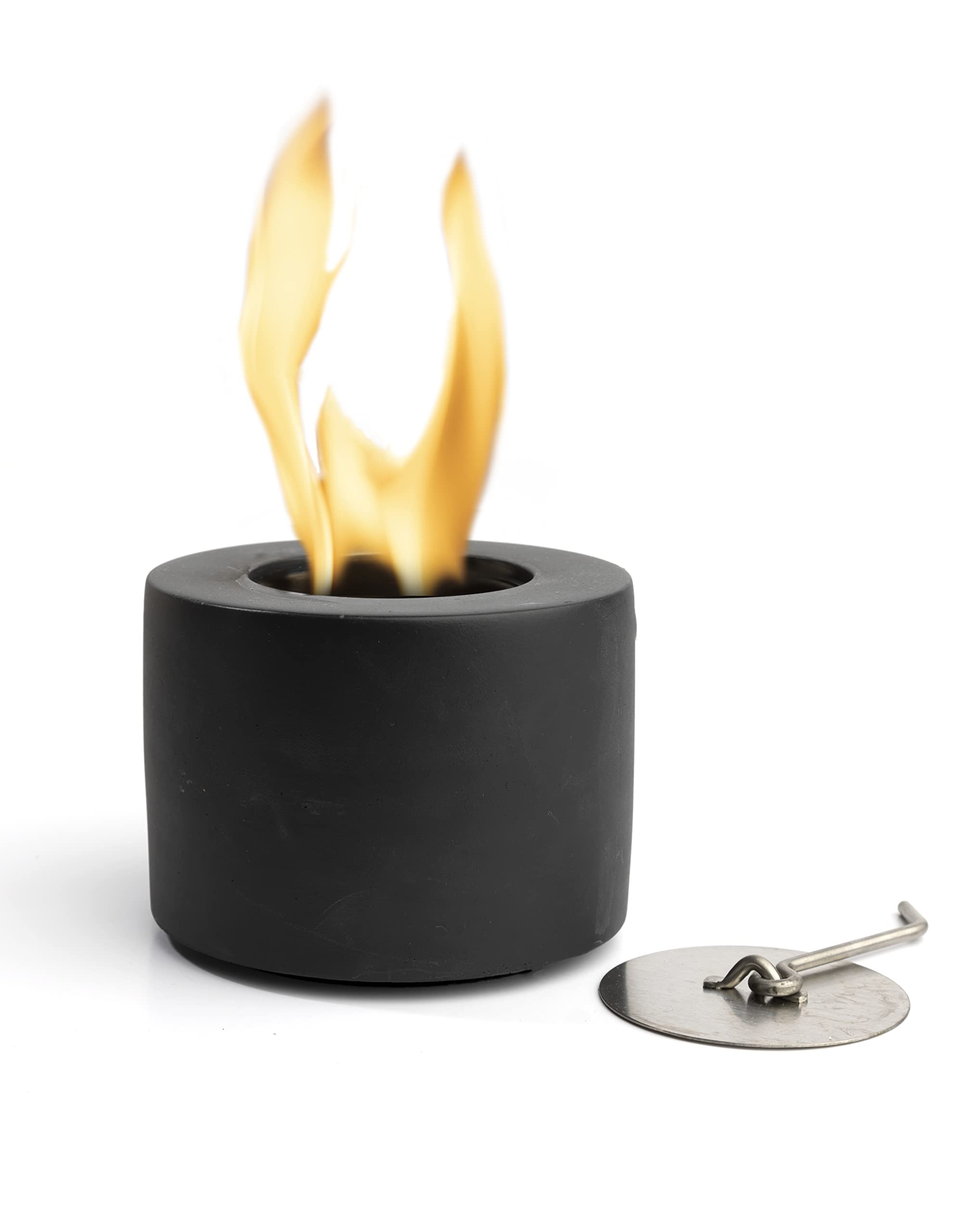 Ang Lifestyle Products Tabletop Fire Pit Rubbing Alcohol Fireplace Fireplace for Indoor and Outdoor Small Mini Smores Maker Mini Fire Pit Concrete Bowl Fire Pit Bowl Black