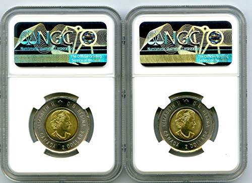 CA 2021 CANADA $2 DISCOVERY OF INSULIN TOONIE FIRST RELEASES TWO COIN SET MATCHED CERT # NGC GEM UNC