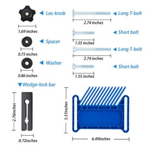 SUNLFPROD Featherboard Adjustable Woodworking Tools Safety Device Stackable Feather board for Table Saws, Router Tables & Band Saw with T-Slots, Miter Slots, T-Track Fences Push Block (Pack of 2)