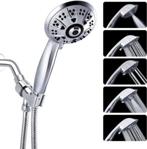 klabb shower set k-9 high pressure 4.3 inches chrome face handheld shower with hose with 5 function.impluse+trickle+massage+spray+rainfall