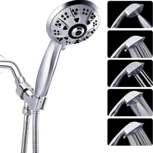 Klabb shower set K-9 High Pressure 4.3 inches Chrome Face Handheld Shower with Hose with 5 function.impluse+trickle+massage+spray+rainfall