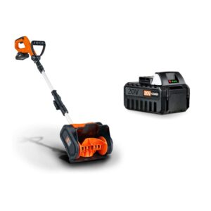 superhandy snow thrower shovel cordless & 4ah 20v lithium ion rechargeable battery [bundle deal]