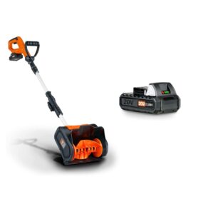 superhandy snow thrower shovel cordless & 2ah 20v lithium ion rechargeable battery [bundle deal]