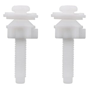 jianling 2sets toilet seat screws, toilet seat replacement, plastic toilet seat hinge bolt screws with 28mm gasket bolts for fixing the top toilet seat hinges