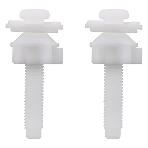 JianLing 2Sets Toilet Seat Screws, Toilet Seat Replacement, Plastic Toilet Seat Hinge Bolt Screws with 28mm Gasket Bolts for Fixing the Top Toilet Seat Hinges