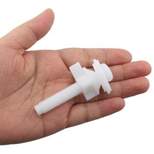 JianLing 2Sets Toilet Seat Screws, Toilet Seat Replacement, Plastic Toilet Seat Hinge Bolt Screws with 28mm Gasket Bolts for Fixing the Top Toilet Seat Hinges