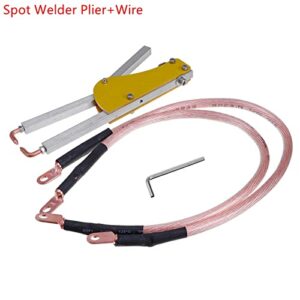 Spot Welder Plier Wrench Wire Kit Adjustable Spot Welding Machine Pressure Epoxy Board Pen Butt Soldering Tong Tools Accessories (Spot Welder Plier+Wire)