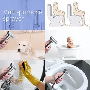 Handheld Bidet Toilet Sprayer, PHflo Stainless Steel Bathroom Bidet Sprayer Set,Baby Cloth Diaper Sprayer Kit, Bathroom Toilet Bidet Attachment,Pets Shower