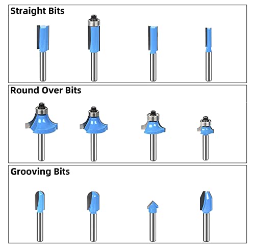 TOOLDO Router Bit Set 24 Pieces, 24A (24 pcs Model A）, 1/4 inch Shank, Professional Router Bit Kit for DIY, Woodworking Project, High Grade with Bearing