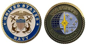 uss intrepid challenge coin (officer)
