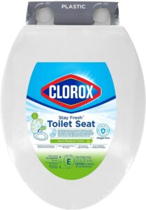 clorox elongated scented plastic toilet seat with easy-off hinges