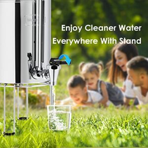 Waterdrop Water Filter Stainless Steel Stand, with Rubberized Non-Skid Feet, Compatible with Berkey® Water Filter System, King Tank Gravity-fed Water Filter System