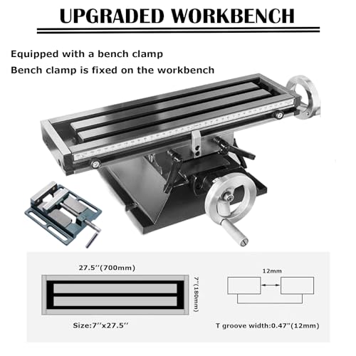 INTBUYING Benchtop Mini Milling Drilling Machine R8 High Precision Mill Drill Machine Micro Variable Speed Power Mill Drill Press 1100W Brushless Motor Industrial Wood Metal Hobby Milling Machine 110V