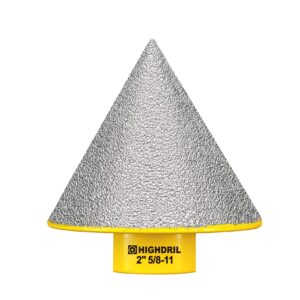 highdril diamond beveling chamfer bits 2" x 5/8"-11 thread for existing hole trimming finishing cleaning enlarging marble porcelain tiles granite