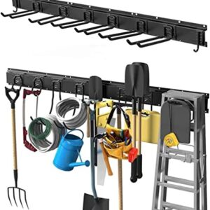 PROHIKER Aluminum and Steel Garden Tool Storage Rack, 16 in x 16 in, Black, 550 lbs Capacity, Easy Assembly