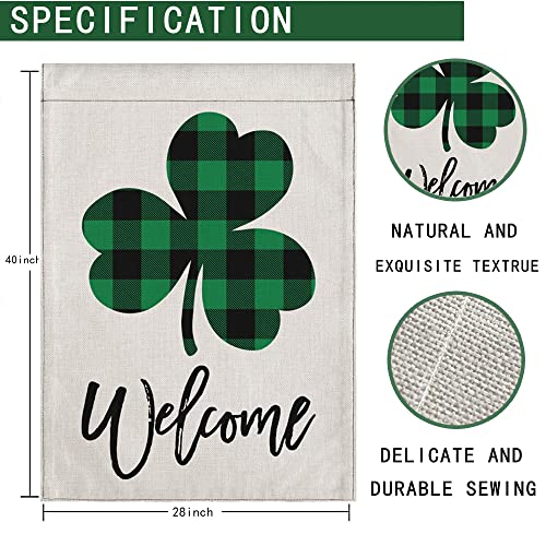 St Patricks Day Flag 28 x 40 Double Sided,Shamrock Flag