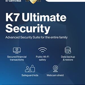 K7 Ultimate Security Antivirus Software 2024 | 5 Devices, 1 Year- (Voucher Activation Key card)