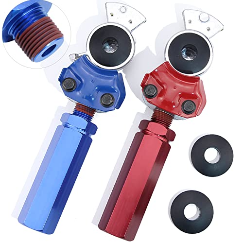 iBroPrat Glad Hand Grips Set with Seals,Gladhand Extension Handles Kit Emergency & Service Brake Air Hose Coupling Connectors for Semi Trucks Trailers Tractors RVs, Glad Hands Parts Red Blue 1 Pair